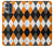 S3421 Black Orange White Argyle Plaid Case Cover Custodia per Motorola Moto G100