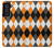 S3421 Black Orange White Argyle Plaid Case Cover Custodia per Samsung Galaxy S21 FE 5G