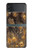 S3691 Gold Peacock Feather Case For Samsung Galaxy Z Flip 3 5G