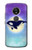 S3807 Killer Whale Orca Moon Pastel Fantasy Case Cover Custodia per Motorola Moto E5 Plus