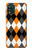 S3421 Black Orange White Argyle Plaid Case Cover Custodia per Motorola Moto G Stylus 5G