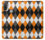 S3421 Black Orange White Argyle Plaid Case Cover Custodia per Motorola Moto E20,E30,E40