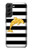 S2882 Black and White Striped Gold Dolphin Case Cover Custodia per Samsung Galaxy S22 Plus