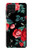 S3112 Rose Floral Pattern Black Case Cover Custodia per Samsung Galaxy M22