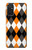 S3421 Black Orange White Argyle Plaid Case Cover Custodia per Samsung Galaxy M52 5G