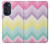 S3514 Rainbow Zigzag Case Cover Custodia per Motorola Edge 30 Pro