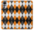 S3421 Black Orange White Argyle Plaid Case Cover Custodia per Motorola Moto G22