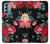 S3112 Rose Floral Pattern Black Case Cover Custodia per Motorola Moto G Stylus 5G (2022)