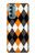 S3421 Black Orange White Argyle Plaid Case Cover Custodia per Motorola Moto G Stylus 5G (2022)