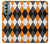 S3421 Black Orange White Argyle Plaid Case Cover Custodia per Motorola Moto G Stylus 5G (2022)