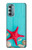 S3428 Aqua Wood Starfish Shell Case Cover Custodia per Motorola Moto G Stylus 5G (2022)