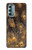 S3691 Gold Peacock Feather Case Cover Custodia per Motorola Moto G Stylus 5G (2022)