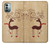 S3081 Wooden Raindeer Graphic Printed Case Cover Custodia per Nokia G11, G21