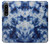 S3439 Fabric Indigo Tie Dye Case Cover Custodia per Sony Xperia 1 IV