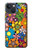 S3281 Colorful Hippie Flowers Pattern Case Cover Custodia per iPhone 14 Plus