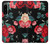 S3112 Rose Floral Pattern Black Case Cover Custodia per Sony Xperia 5 IV