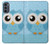 S3029 Cute Blue Owl Case Cover Custodia per Motorola Moto G62 5G