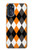 S3421 Black Orange White Argyle Plaid Case Cover Custodia per Motorola Moto G 5G (2023)