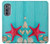 S3428 Aqua Wood Starfish Shell Case Cover Custodia per Motorola Edge (2022)