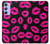 S2933 Pink Lips Kisses on Black Case Cover Custodia per Samsung Galaxy A54 5G