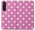S2358 Pink Polka Dots Case Cover Custodia per Sony Xperia 1 V S2358 Pink Polka Dots Case Cover Custodia per Sony Xperia 1 V