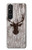S2505 Reindeer Head Old Wood Texture Graphic Case Cover Custodia per Sony Xperia 1 V S2505 Reindeer Head Old Wood Texture Graphic Case Cover Custodia per Sony Xperia 1 V