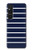S2767 Navy White Striped Case Cover Custodia per Sony Xperia 1 V