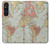 S3418 Vintage World Map Case Cover Custodia per Sony Xperia 1 V