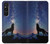S3555 Wolf Howling Million Star Case Cover Custodia per Sony Xperia 1 V S3555 Wolf Howling Million Star Case Cover Custodia per Sony Xperia 1 V
