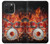 S1431 Skull Drum Fire Rock Case Cover Custodia per iPhone 15 Pro