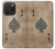 S2928 Vintage Spades Ace Card Case Cover Custodia per iPhone 15 Pro