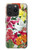 S3205 Retro Art Flowers Case Cover Custodia per iPhone 15 Pro