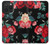 S3112 Rose Floral Pattern Black Case Cover Custodia per iPhone 15 Pro Max