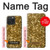 S3388 Gold Glitter Graphic Print Case Cover Custodia per iPhone 15 Pro Max