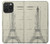 S3474 Eiffel Architectural Drawing Case Cover Custodia per iPhone 15 Pro Max