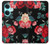 S3112 Rose Floral Pattern Black Case Cover Custodia per OnePlus Nord CE3