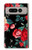 S3112 Rose Floral Pattern Black Case Cover Custodia per Google Pixel Fold