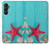 S3428 Aqua Wood Starfish Shell Case Cover Custodia per Samsung Galaxy A05s