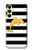 S2882 Black and White Striped Gold Dolphin Case Cover Custodia per Samsung Galaxy A25 5G