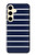 S2767 Navy White Striped Case Cover Custodia per Samsung Galaxy S24