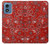 S3354 Red Classic Bandana Case Cover Custodia per Motorola Moto G Play 4G (2024)