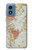 S3418 Vintage World Map Case Cover Custodia per Motorola Moto G Play 4G (2024)