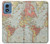 S3418 Vintage World Map Case Cover Custodia per Motorola Moto G Play 4G (2024)