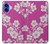 S3924 Cherry Blossom Pink Background Case Cover Custodia per iPhone 16