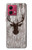 S2505 Reindeer Head Old Wood Texture Graphic Case Cover Custodia per Motorola Moto G84