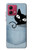 S2641 Pocket Black Cat Case Cover Custodia per Motorola Moto G84