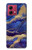 S3906 Navy Blue Purple Marble Case Cover Custodia per Motorola Moto G84