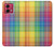 S3942 LGBTQ Rainbow Plaid Tartan Case Cover Custodia per Motorola Moto G84
