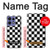 S1611 Black and White Check Chess Board Case Cover Custodia per Motorola Edge 50 Pro
