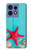 S3428 Aqua Wood Starfish Shell Case Cover Custodia per Motorola Edge 50 Fusion